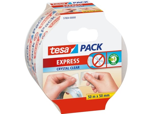 TESA Express, 50 m, Läpinäkyvä, Polypropeeni (PP), 50 mm
