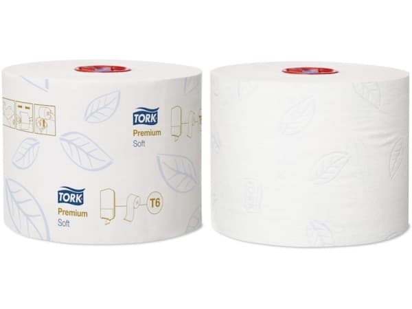 Toiletpapir Tork Soft Mid-Size T6 Premium 2-lag hvid 90m - (27 ruller pr. karton)