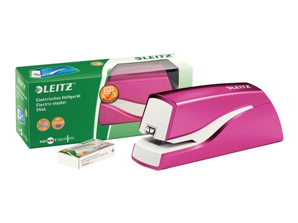 Leitz WOW NeXXt - Elektrisk häftapparat - 10 ark / 1 mm - No.10 - rosa metallic