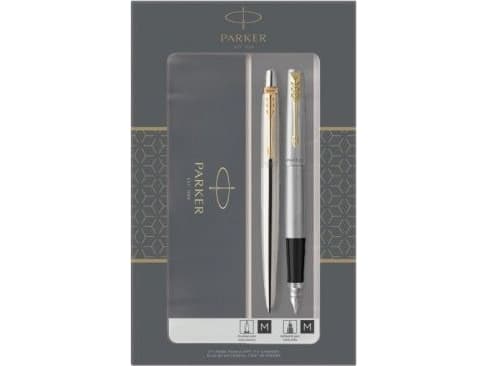 Parker 2093257, Svart, Krom, Guld, 2 styck, Kulspetspenna + reservoarpenna