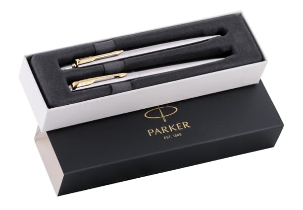 Parker 2093257, Svart, Krom, Guld, 2 styck, Kulspetspenna + reservoarpenna