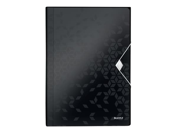 Leitz WOW - Dokumentmappe - kan utvides - 6 rom - 6 deler - for A4 (210 x 297 mm) - kapasitet: 250 ark - med fliker - svart