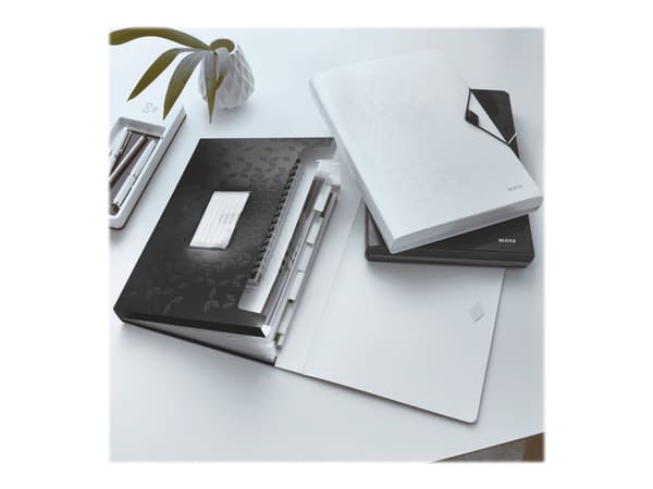 Leitz WOW - Dokumentmappe - kan utvides - 6 rom - 6 deler - for A4 (210 x 297 mm) - kapasitet: 250 ark - med fliker - svart