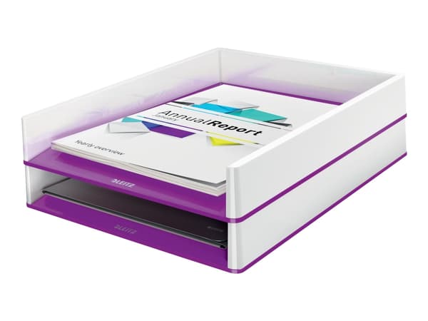 Leitz WOW Dual Colour - Brevbakke - for ANSI A (Letter) (216 x 279 mm), A4 (210 x 297 mm), C4 (229 x 324 mm), Folio (216 x 330 mm) - purpur