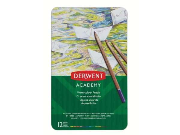 Derwent Academy akvarellpenna med 12 ass. färger - (6 st.)