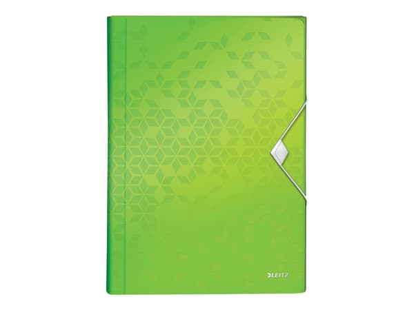 Leitz WOW - Dokumentmappe - kan utvides - 6 rom - 6 deler - for A4 (210 x 297 mm) - kapasitet: 250 ark - med fliker - grønn