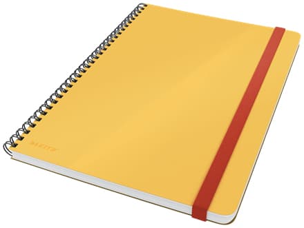 Leitz Cosy - Notisbok - spiralbundet - B5 (176 x 250 mm) - 80 ark / 160 sider - rutet - varm gul - laminert kartong