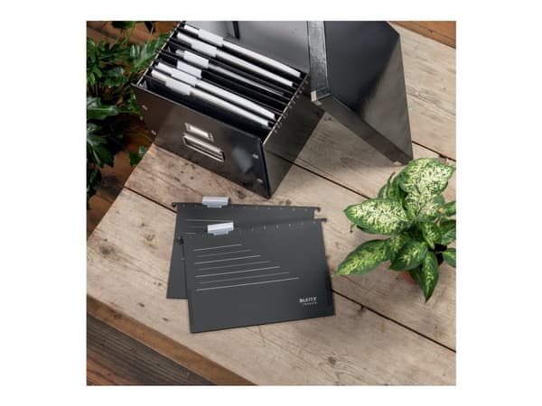 Leitz ALPHA - Hengeperm - for A4 (210 x 297 mm) - med fliker - svart, light gray print