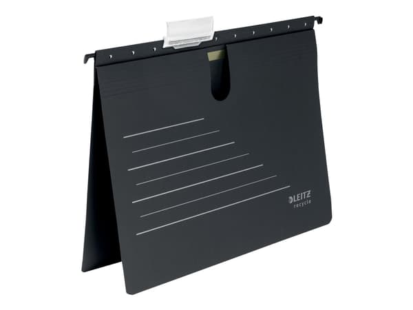 Leitz ALPHA - Hängpärm - för A4 (210 x 297 mm) - tabbad - svart, light gray print