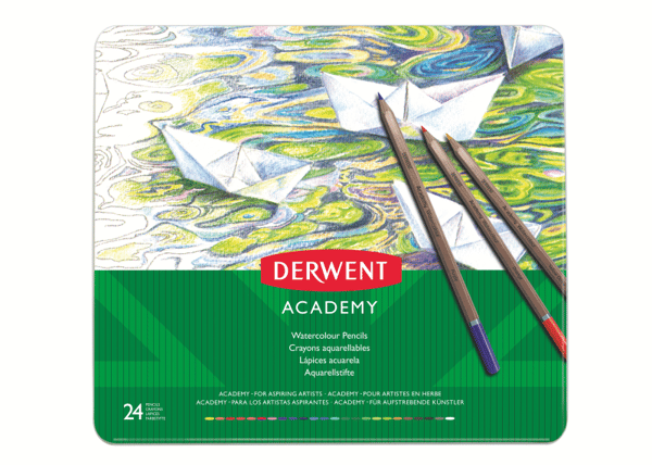 Derwent Academy akvarelblyant med 24 stk. ass. farver - (3 stk.)