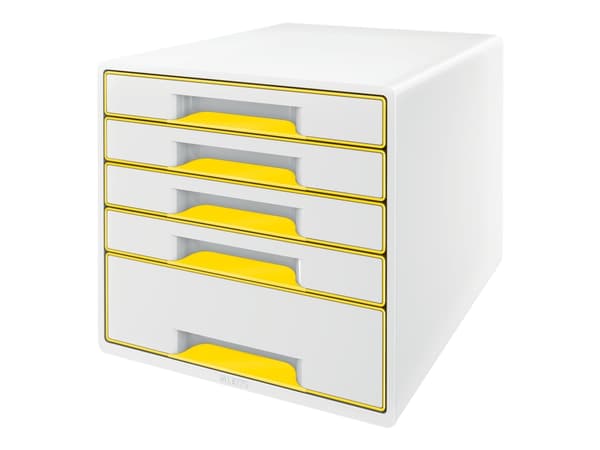 Leitz WOW CUBE - Skuffskap - 5 skuffer - for A4 Maxi - gul