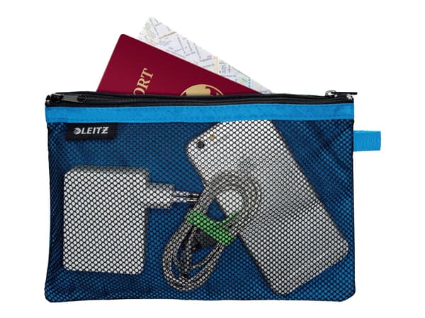 Leitz WOW Travel Large - Påse for passport / medicine / cables / power bank / cosmetic - nylon - blå
