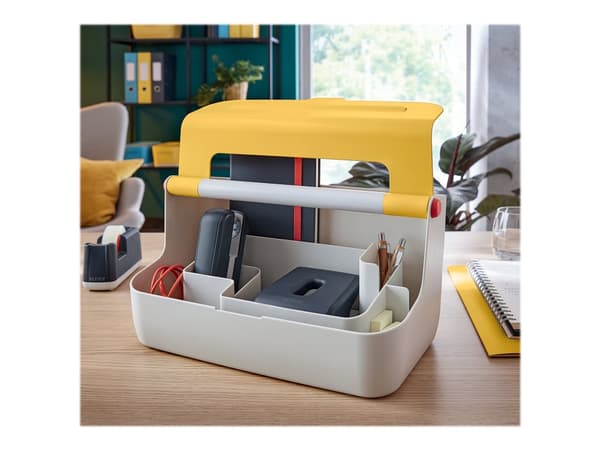 Leitz Cosy - Skrivebordsordner: 21.4 x 19.6 x 36.7 cm - ABS-plast - varm gulfarge