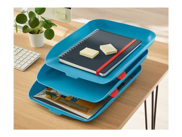 Leitz Cosy - Brevbakke - for A4 (210 x 297 mm), C4 (229 x 324 mm) - rolig blått (en pakke 3)