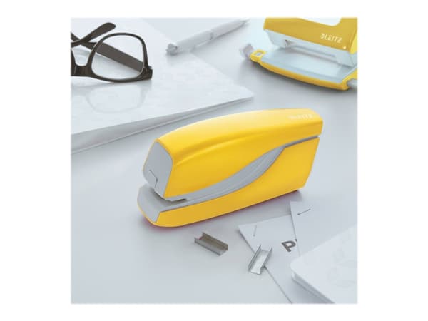 Leitz WOW 5566 - Elektrisk häftapparat - 10 ark / 1 mm - E1 - plast, metall - gul
