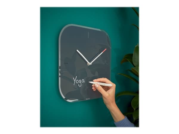 Leitz Cosy - Klokke - firkantet - kvarts - veggmonterbar - 30 x 30 cm - fløyelsgrå