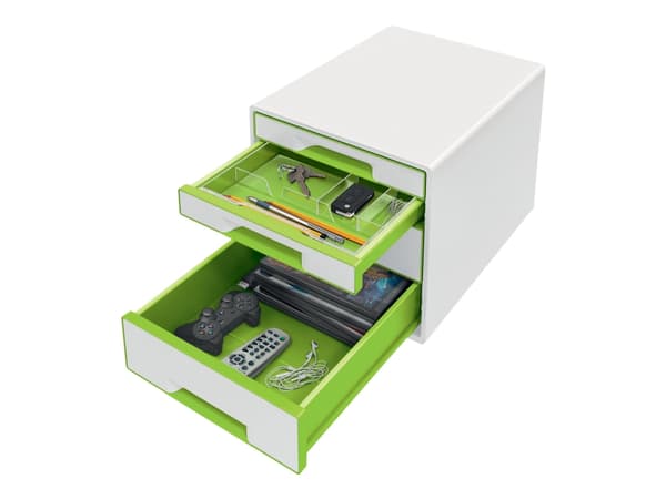 Skrivbord Cube Leitz WOW 4-lådor vit/grön