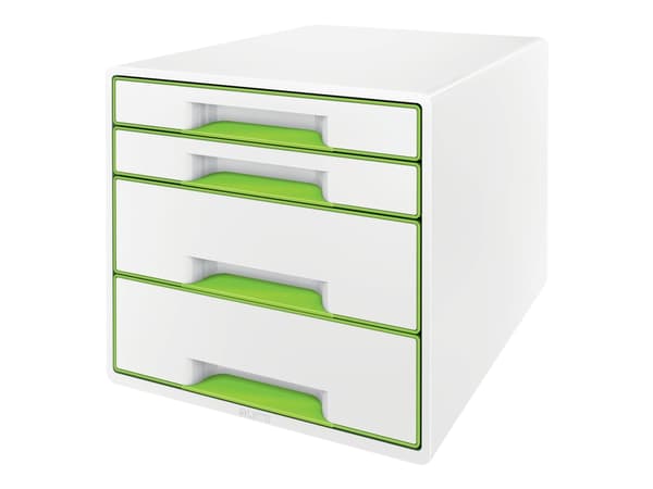 Skrivbord Cube Leitz WOW 4-lådor vit/grön