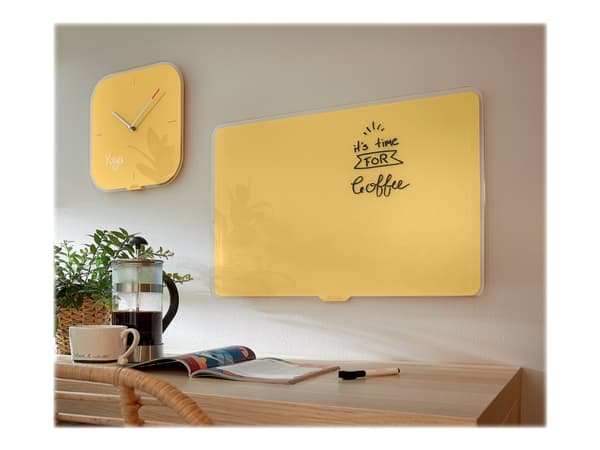 Leitz Cosy - Whiteboard-tavla - väggmonterbar - 800 x 600 mm - tempererat glas - magnetisk - varmt gul
