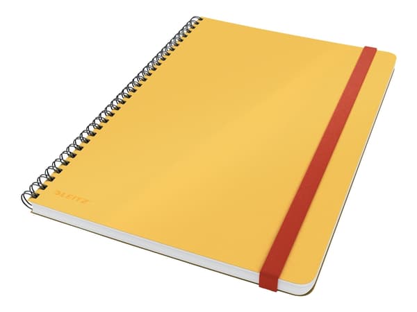 Leitz Cosy - Notisbok - spiralbundet - B5 (176 x 250 mm) - 80 ark / 160 sider - linjert - varm gul - laminert kartong