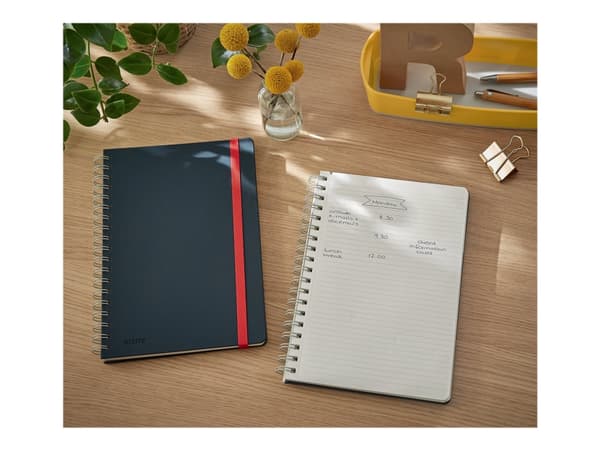 Leitz Cosy - Notisbok - spiralbundet - B5 (176 x 250 mm) - 80 ark / 160 sider - linjert - velvet gray - laminert kartong