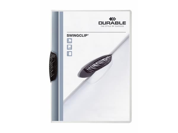 DURABLE SWINGCLIP - Klipsfil - for A4 - kapasitet: 30 ark - transparent med svart klips