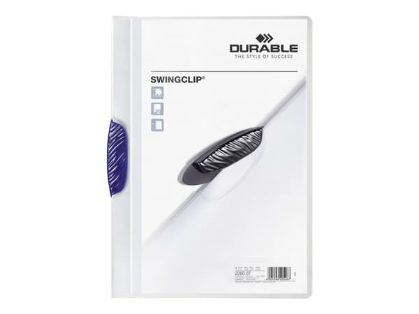 DURABLE SWINGCLIP - Klipsfil - for A4 - kapasitet: 30 ark - transparent med mørkeblå klips