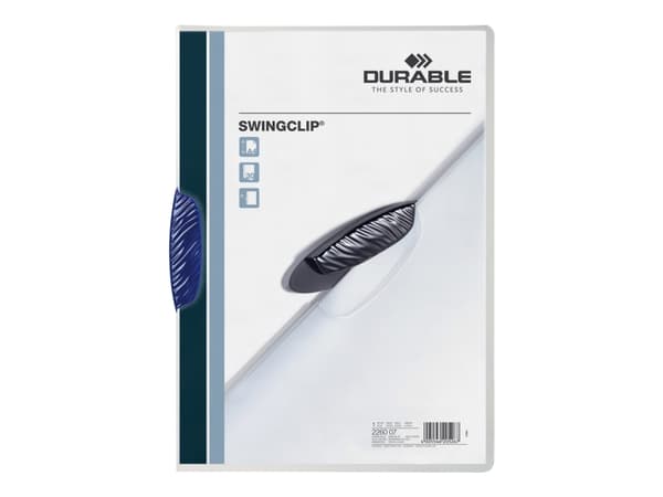 DURABLE SWINGCLIP - Klipsfil - for A4 - kapasitet: 30 ark - transparent med mørkeblå klips