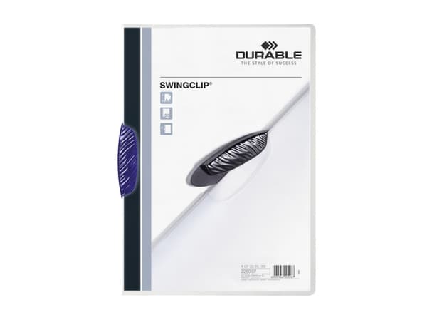 DURABLE SWINGCLIP - Klipsfil - for A4 - kapasitet: 30 ark - transparent med mørkeblå klips