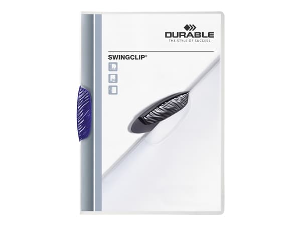 DURABLE SWINGCLIP - Klipsfil - for A4 - kapasitet: 30 ark - transparent med mørkeblå klips
