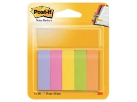 Post-it® anteckningsmarkerare, 5 olika färger, 5 x förpackning med 100 ark