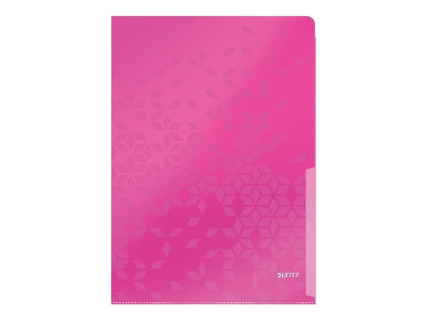 Leitz WOW - L-formet mappe - for A4 - kapasitet: 40 ark - blå, purpur, grønn, oransje, rosa, blåis (en pakke 6)