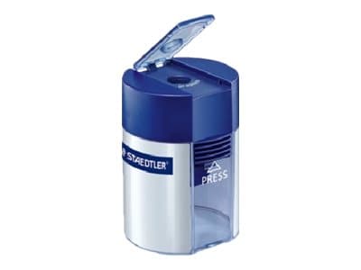 STAEDTLER - Blyantspisser med beholder - blå/sølv - metall, polystyren