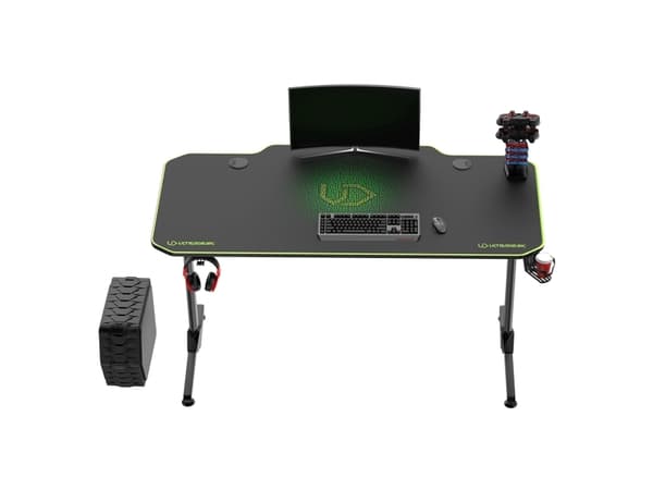 Ultradesk FRAG, Rak, Friform, Rostfritt stål, Spela, Svart, Grön, 1400 mm