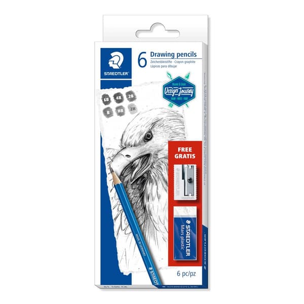 STAEDTLER Mars Lumograph - Blyant - 2B, 2H, 4B, 6B, B, HB - 2 mm (en pakke 6)