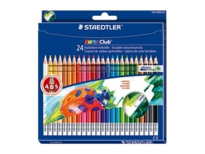 STAEDTLER Noris Club 144 50 - Fargeblyant - assorterte farger - med viskelær (en pakke 24)