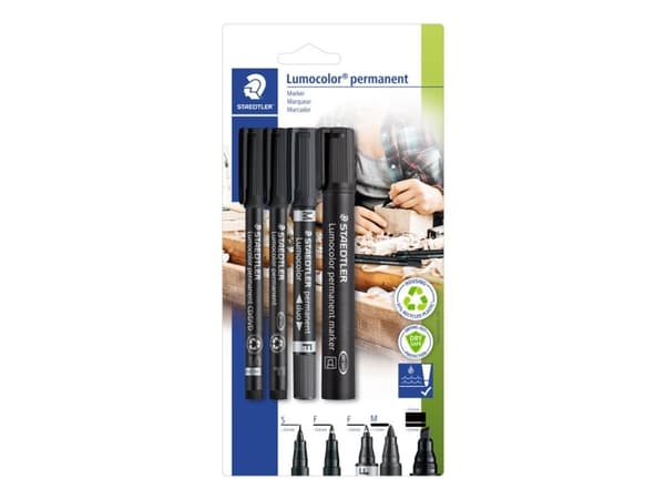 Staedtler 60 BK, Svart, Svart, 4 styck