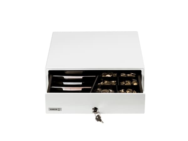 AKS-ANKER MDX13E, Elektronisk kassalåda, Stål, Vit, ?DC, 24 V, 330 mm