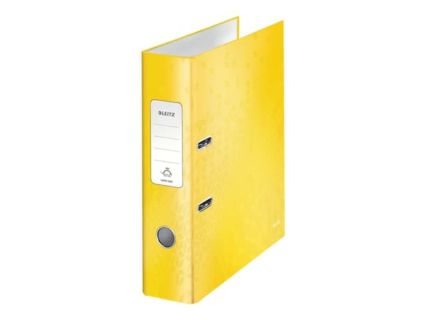 Leitz WOW 180° - Hevarmbuefil - bokryggbredde: 80 mm - for A4 (210 x 297 mm) - kapasitet: 600 ark - gul