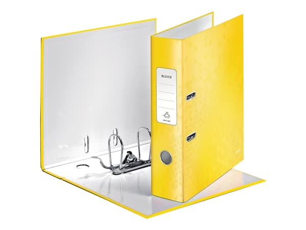 Leitz WOW 180° - Hevarmbuefil - bokryggbredde: 80 mm - for A4 (210 x 297 mm) - kapasitet: 600 ark - gul