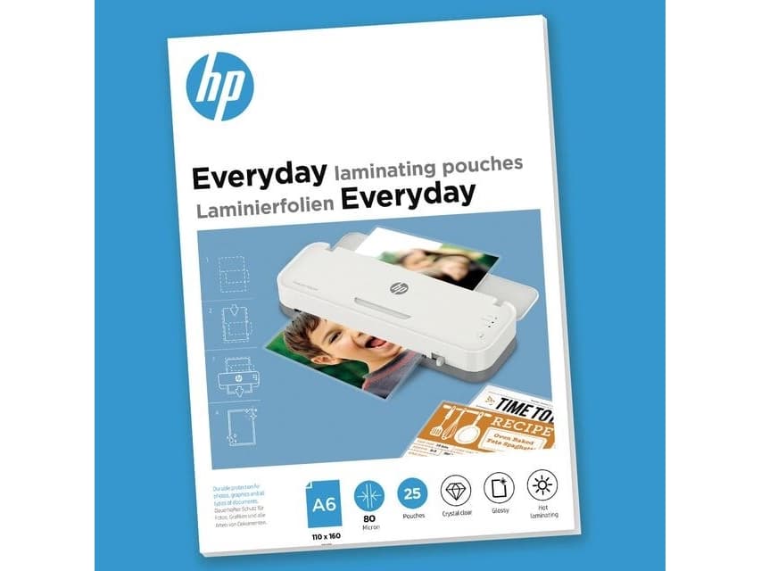HP HP EVERYDAY Lamination Films, A6, 80 mic, 25 pcs, transparent/gloss