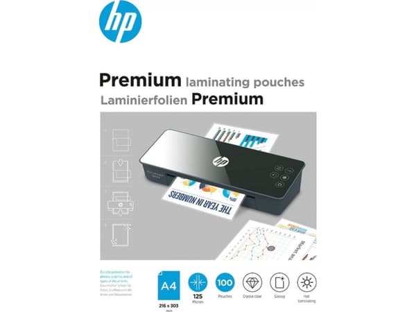HP 9124, Transparent, Glansigt, DIN A4, 216 mm x 303 mm, Termal, 0,08 mm, 244 mm