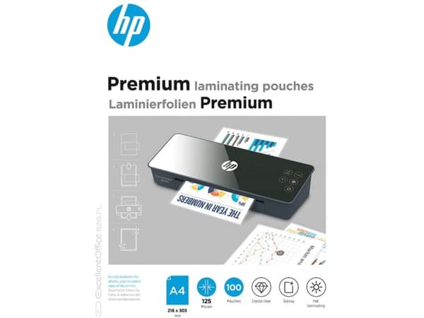 HP 9124, Transparent, Glansigt, DIN A4, 216 mm x 303 mm, Termal, 0,08 mm, 244 mm