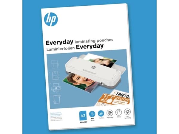 HP Everyday - 80 mikronia - 25-pakkaus - kiiltävä - kirkas - 303 x 426 mm Taskut laminointia varten (9152)