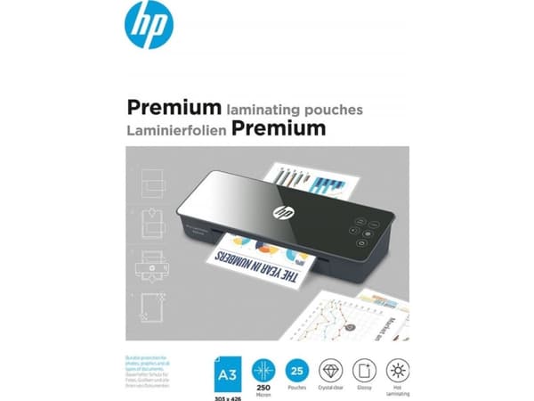 HP Premium - 250 mikronia - 25 pakettia - kiiltävä - kiiltävä