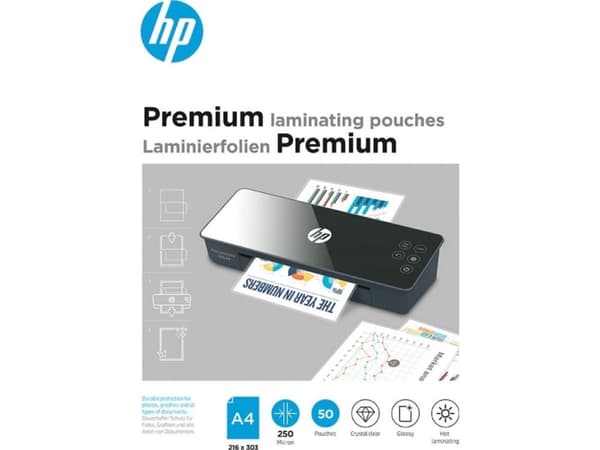 HP 9125, Transparent, Glansigt, DIN A4, 216 mm x 303 mm, Termal, 0,25 mm, 220 mm