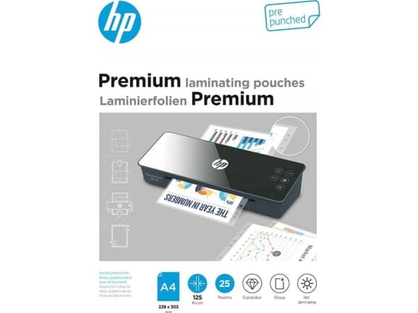 HP 9122, Gjennomsiktig, Blank, DIN A4, 228 mm x 303 mm, Termisk, 0,08 mm, 257 mm
