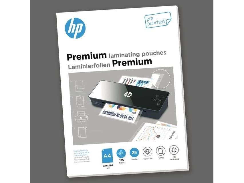 HP HP PREMIUM A4 Lamination Films, punch, 125 mic, 25 pcs, transparent/gloss