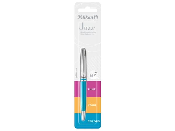 Pelikan Jazz Classic K35, Klämma, Indragbar kulspetspenna med vridfunktion, Påfyllnadsbar, Blå, 1 styck, Medium