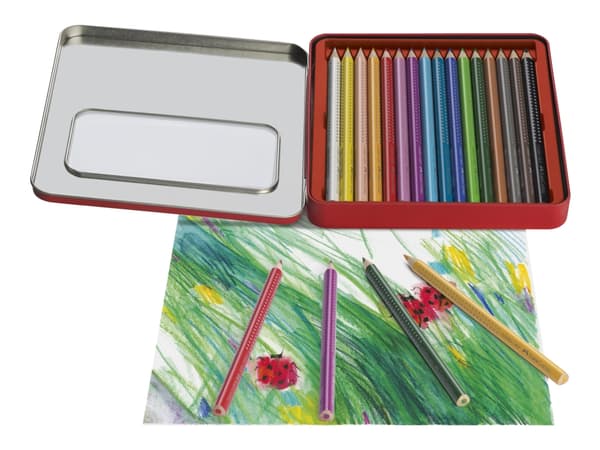 Faber-Castell Jumbo GRIP - Färgpenna - sorterade intensiva färger - 3.8 mm (paket om 16)
